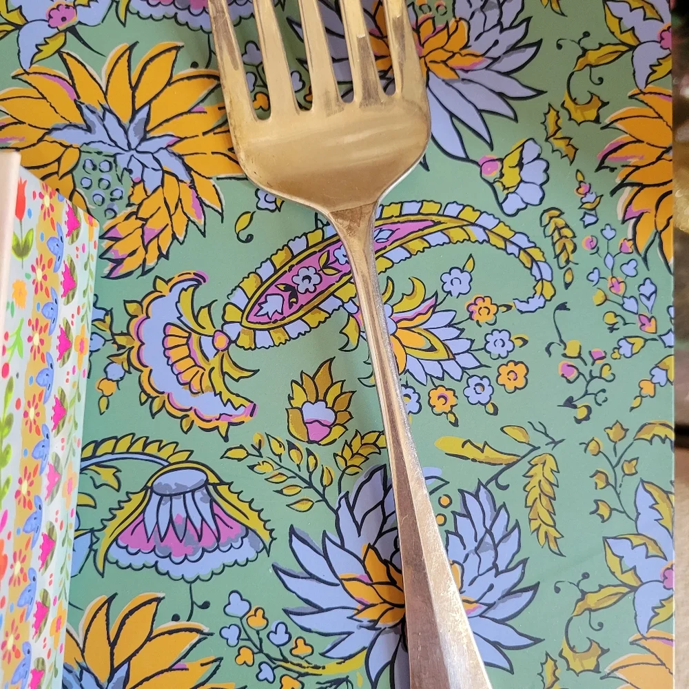 Vintage Sheffield England EPNS A1 Silverplated Large Serving Fork 5-tine Unique!